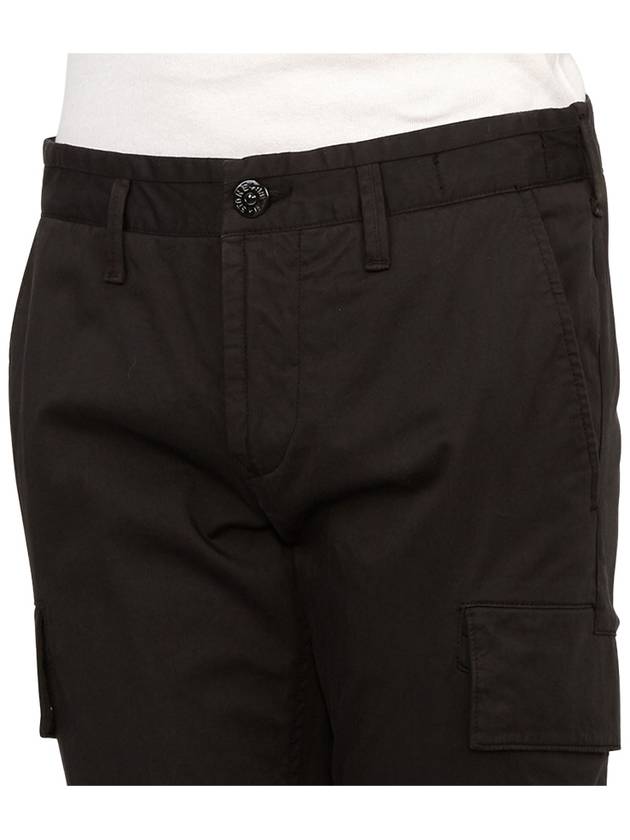 Logo Patch Cargo Straight Pants Black - STONE ISLAND - BALAAN 9