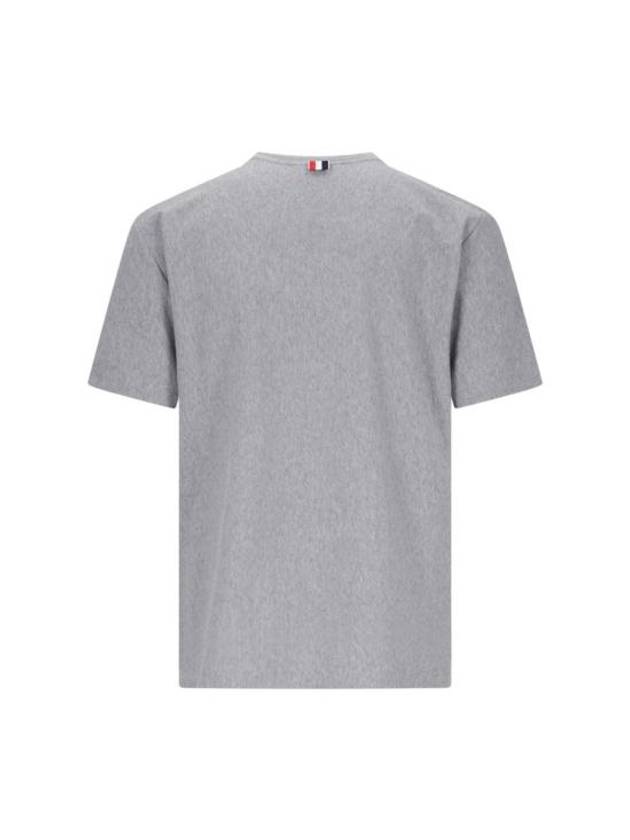 RWB Stripe Cotton Short Sleeve T-shirt Grey - THOM BROWNE - BALAAN 3