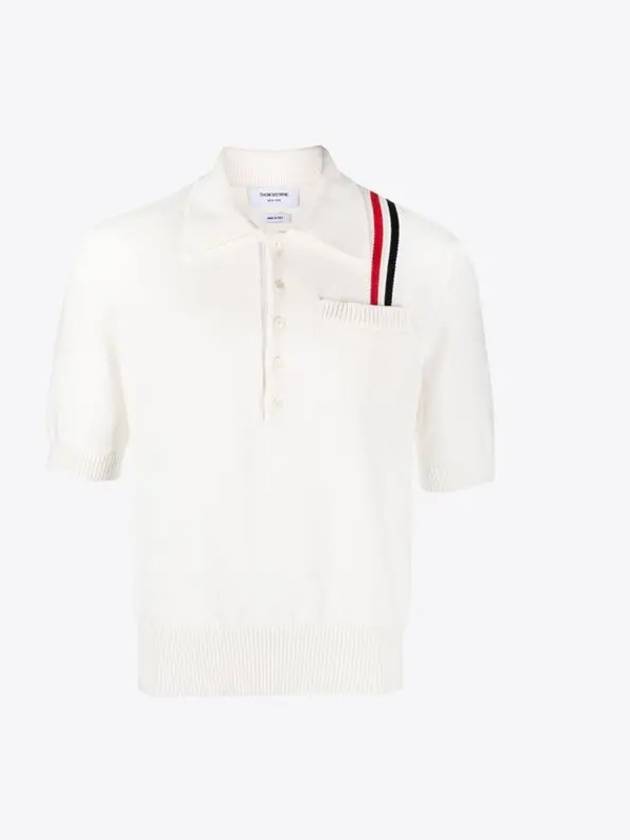 RWB Stripe Polo Shirt White - THOM BROWNE - BALAAN 2