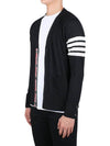 Men's Sustainable Classic Diagonal Wool Cardigan Black - THOM BROWNE - BALAAN 4