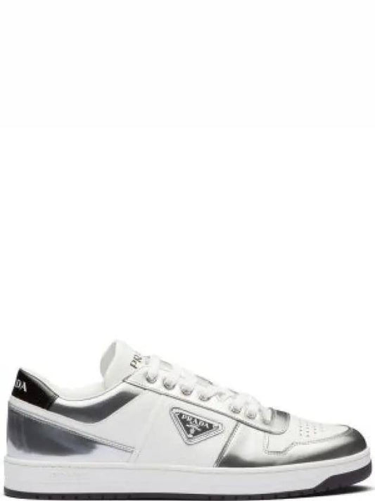 Downtown Logo Low Top Sneakers White Silver - PRADA - BALAAN 2