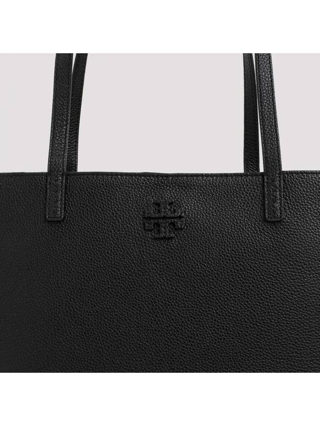 McGraw Logo Leather Tote Bag Black - TORY BURCH - BALAAN 4