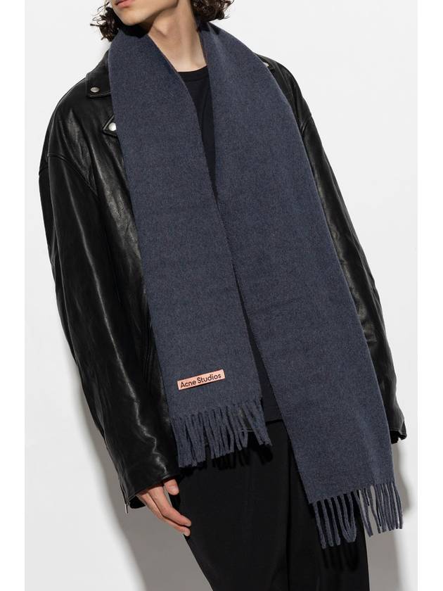 Wool Fringe Scarf Purple Melange - ACNE STUDIOS - BALAAN 8