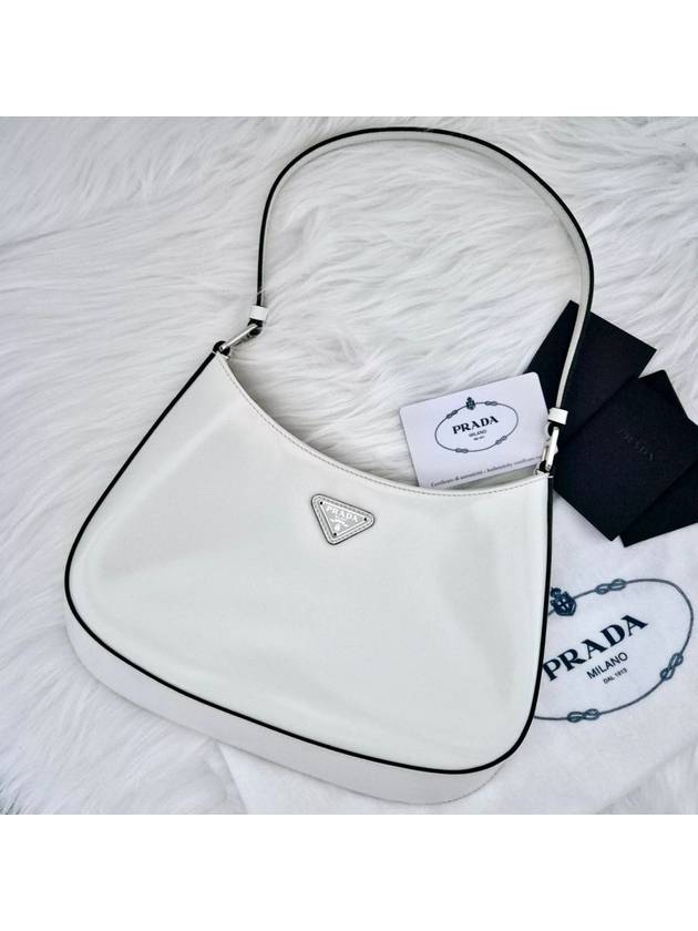 Cleo brushed hobo bag tote shoulder white - PRADA - BALAAN 4