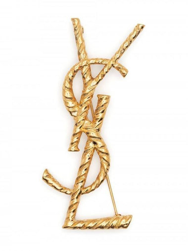 Opyum Ysl Twisted Brooch In Metal Gold - SAINT LAURENT - BALAAN 1