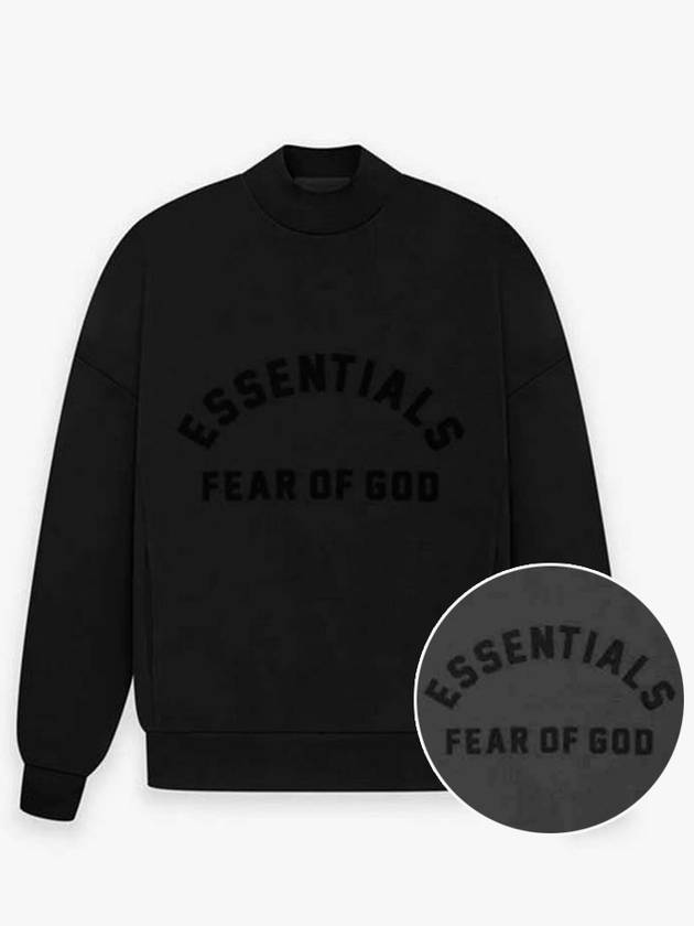 Fear of God Essential The Black Collection Crew Neck Sweatshirt Black - FEAR OF GOD ESSENTIALS - BALAAN 1