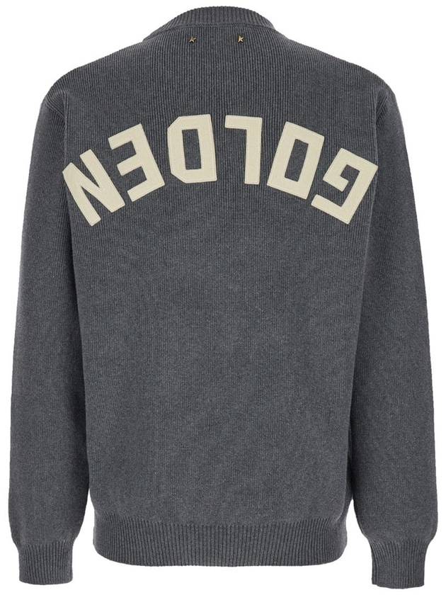 Men's Back Logo Round Knit Top Dark Gray - GOLDEN GOOSE - BALAAN 3