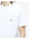 Tricolor Fox Patch Classic Pocket Short Sleeve T-Shirt White - MAISON KITSUNE - BALAAN 4