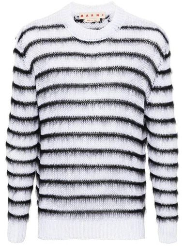 Brushed Striped Knit Top Black White - MARNI - BALAAN 1