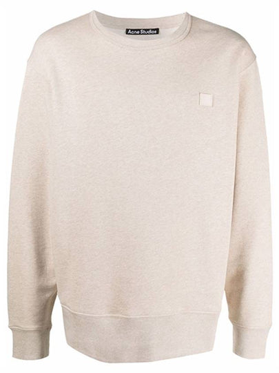 Face Patch Crew Neck Sweatshirt Oatmeal Melange - ACNE STUDIOS - BALAAN 2