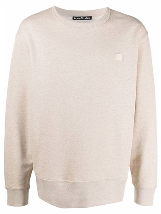 Face Patch Crew Neck Sweatshirt Oatmeal Melange - ACNE STUDIOS - BALAAN 2