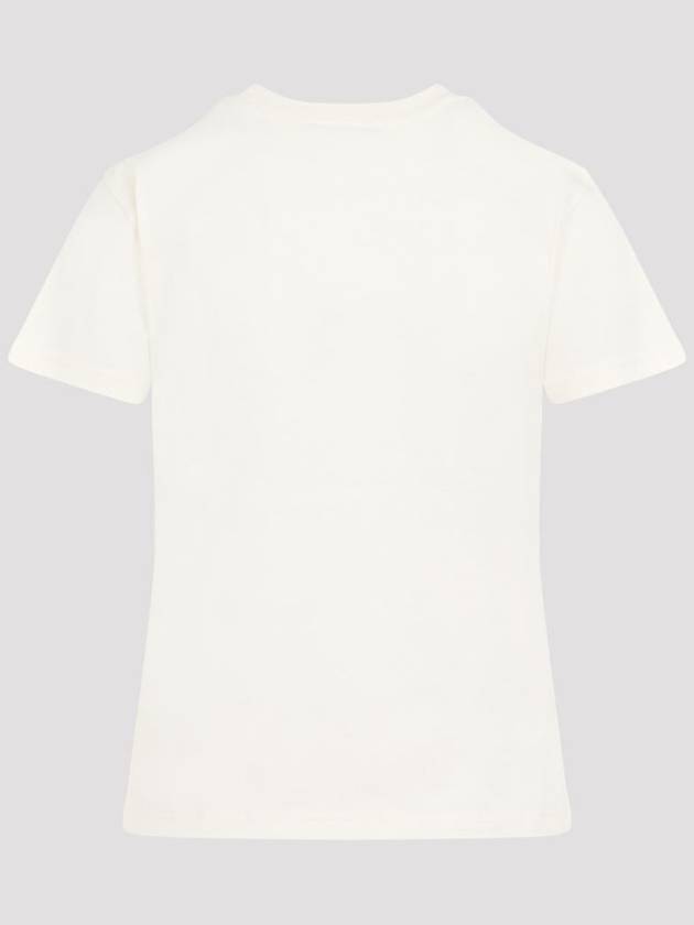 Rhinestone Logo Short Sleeve T Shirt White - MONCLER - BALAAN 3