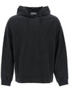 Men's Garment Dyed OLD Treatment Cotton Hoodie Black - STONE ISLAND - BALAAN 4