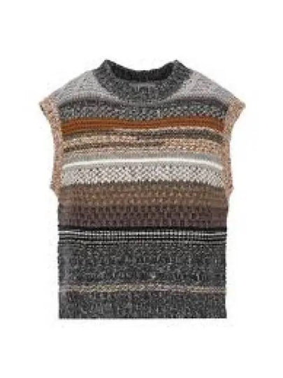 Wool Crop Knit Vest Grey - CHLOE - BALAAN 2