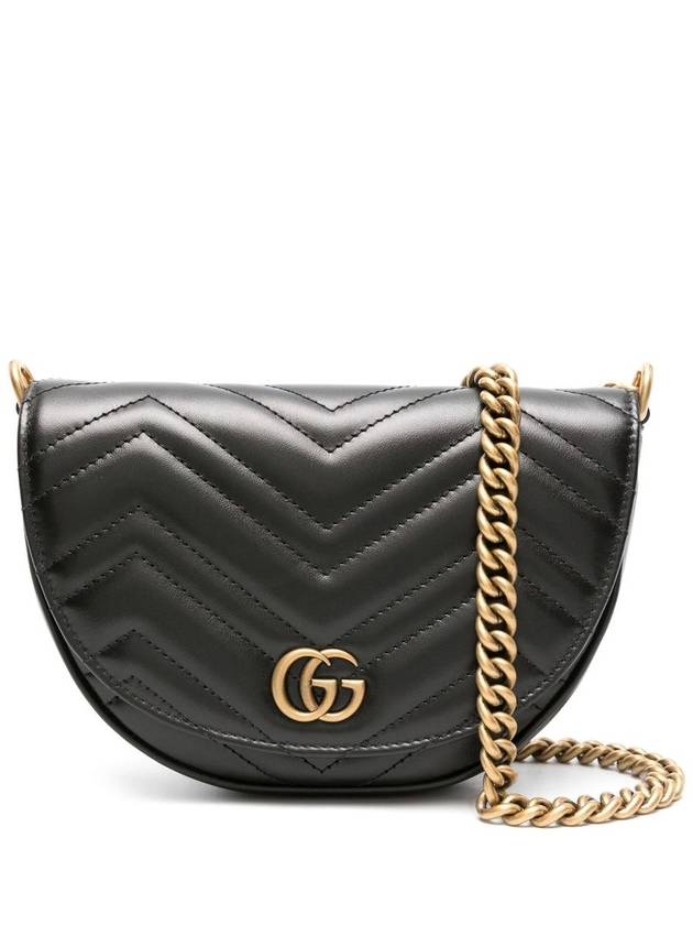 GG Marmont Matelasse Chain Mini Bag Black Leather - GUCCI - BALAAN.