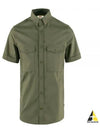 Men's OVIK Air Stretch Short Sleeve Shirt Laurel Green - FJALL RAVEN - BALAAN 2