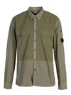 Lens Poplin Long Sleeve Shirt Khaki - CP COMPANY - BALAAN.