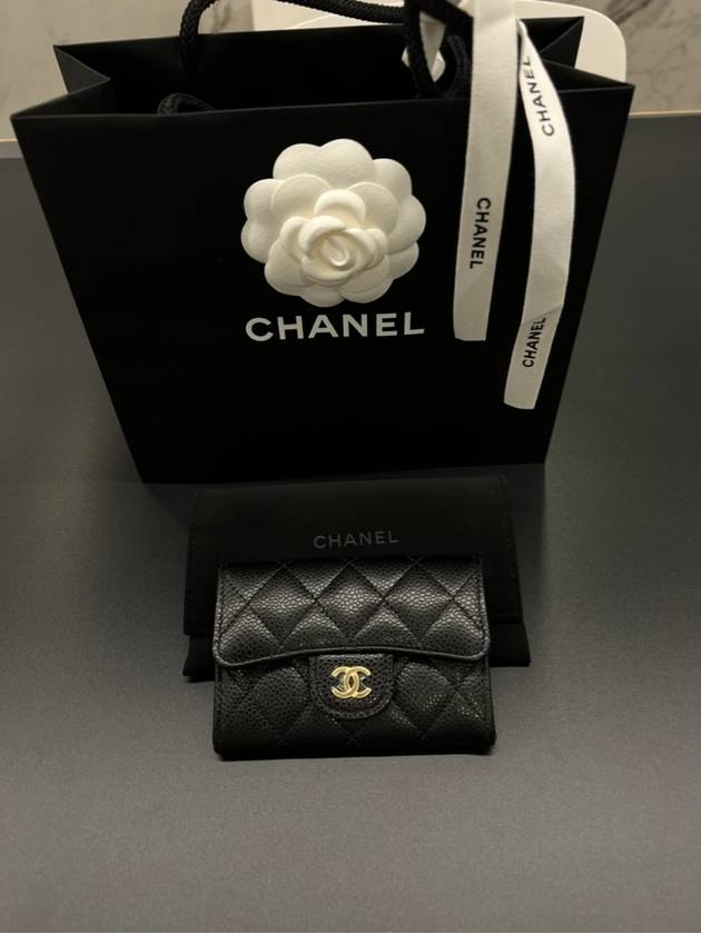 Classic Grained Calfskin Card Wallet Black - CHANEL - BALAAN 8