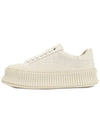 Lace-Up Cotton Low Top Sneakers Ivory - JIL SANDER - BALAAN 5