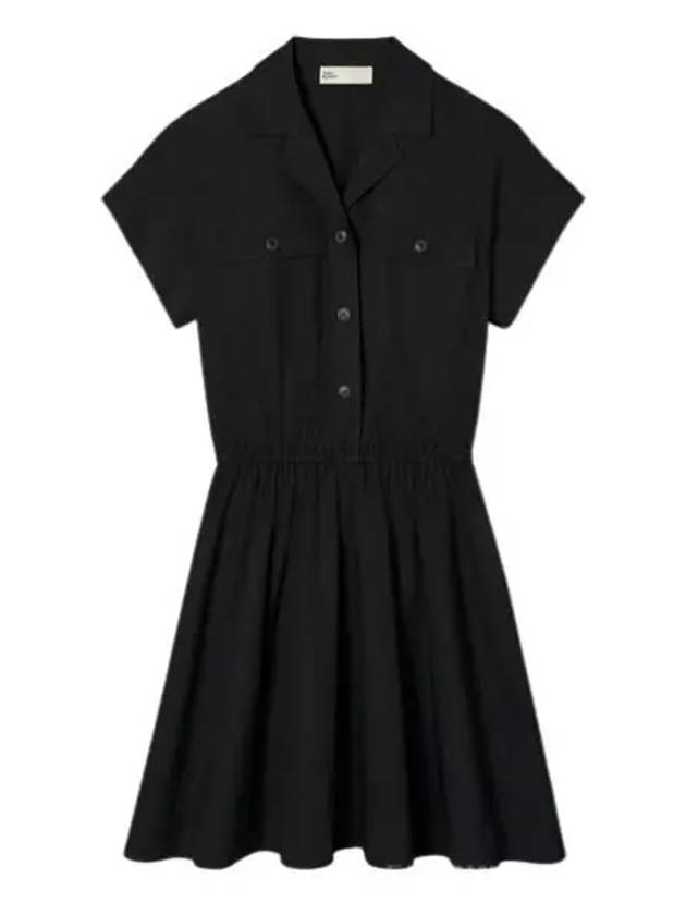 Cotton Poplin Shirt Short Dress Black - TORY BURCH - BALAAN 2