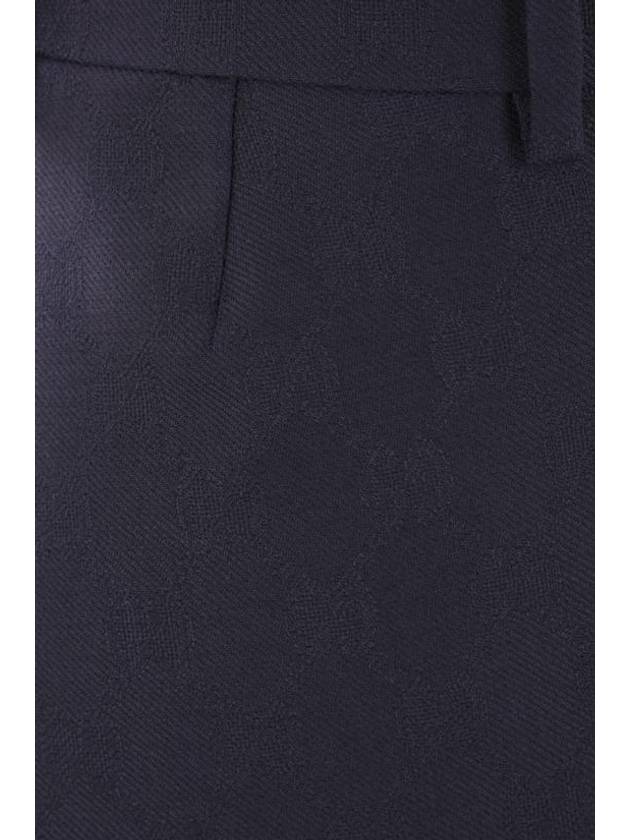 GG Wool Straight Pants Dark Blue - GUCCI - BALAAN 6