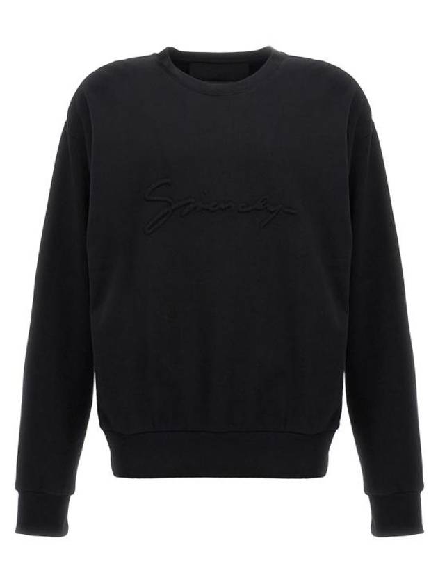 Logo Detail Crew Neck Sweatshirt Black - GIVENCHY - BALAAN 2