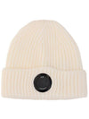 Lens Wappen Wool Beanie White - CP COMPANY - BALAAN 1