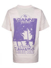 Basic Palm Tree Relaxed Short Sleeve T-Shirt Lotus - GANNI - BALAAN 3