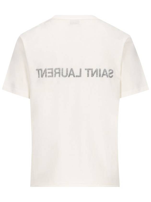 Reverse Short Sleeve T-Shirt Nature Et Noir - SAINT LAURENT - BALAAN 3