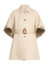 Agape Half Sleeve Poncho Jacket Beige - MAX MARA - BALAAN 3