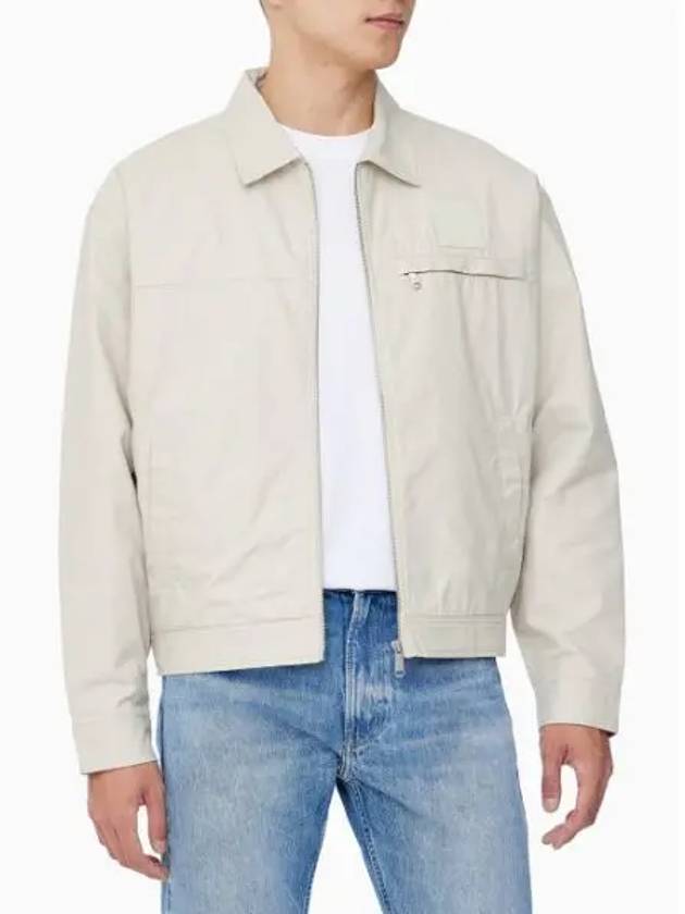 Jeans Relaxed Fit Quilted Zip-Up Jacket Light Beige - CALVIN KLEIN - BALAAN 2