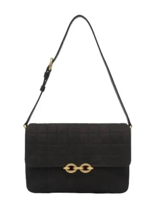 Le Mallion Satchel Bag Black Silver Shoulder - SAINT LAURENT - BALAAN 1