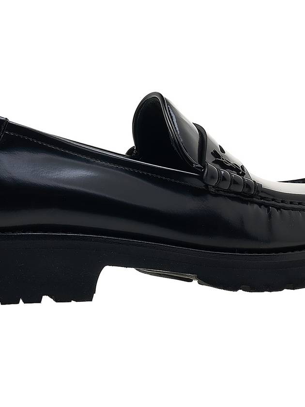 Monogram Leather Loafers Black - SAINT LAURENT - BALAAN 11