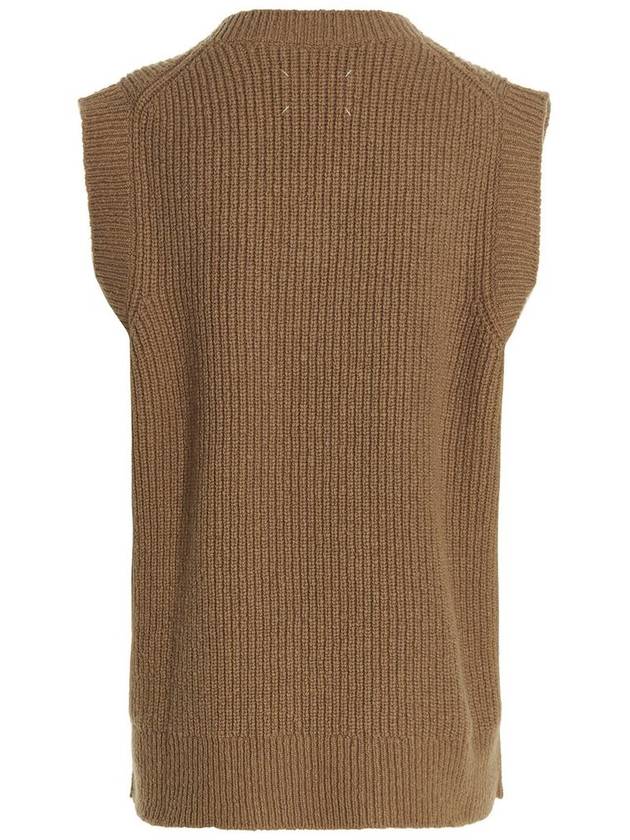 Women's V-neck Vest Beige - MAISON MARGIELA - BALAAN 3