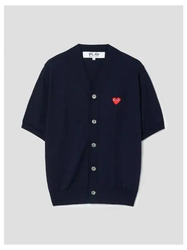 Red wappen short sleeve T shirt V neck spring fall cardigan navy domestic product GM0024022710667 - COMME DES GARCONS PLAY - BALAAN 1