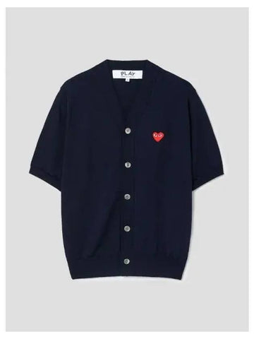 Red wappen short sleeve T shirt V neck spring fall cardigan navy domestic product GM0024022710667 - COMME DES GARCONS PLAY - BALAAN 1