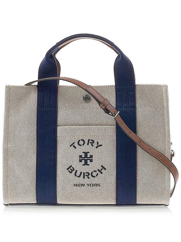 Small Logo Print Canvas Tote Bag Beige - TORY BURCH - BALAAN 2