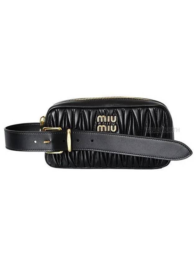 Matelasse Nappa Leather Clutch Bag Black - MIU MIU - BALAAN 2