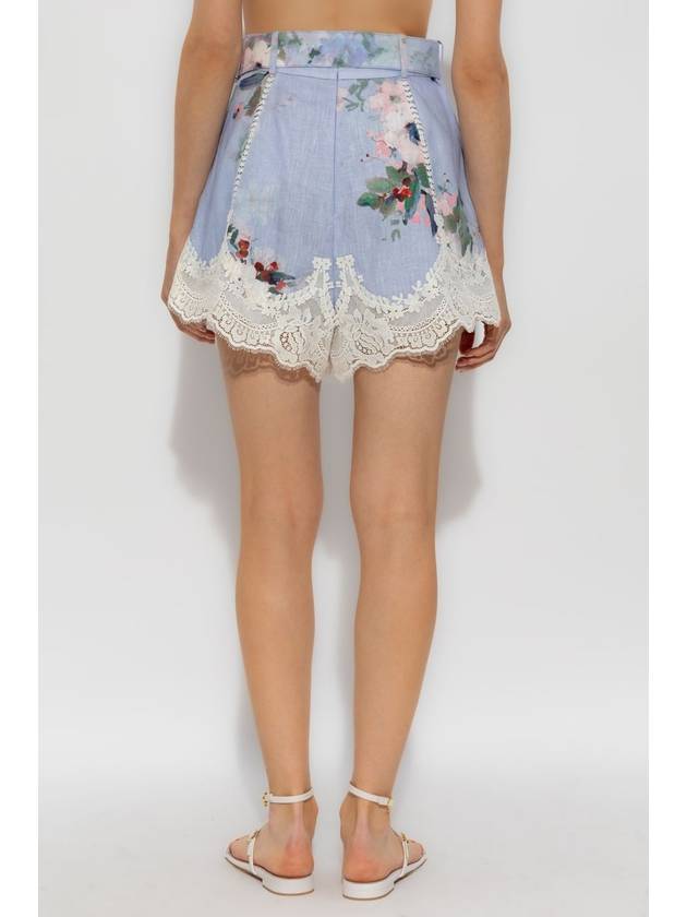 Zimmermann Shorts With Lace Trim, Women's, Blue - ZIMMERMANN - BALAAN 4