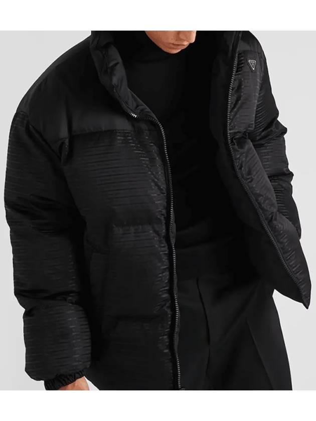 Medium-Length Re-Nylon Reversible Down Padded Jacket Black - PRADA - BALAAN 4