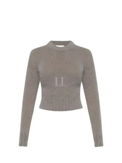 Brushed Wool Alpaca Knit Top Taupe - AMI - BALAAN 2