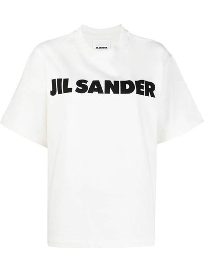 Logo Round Short Sleeve T-Shirt Natural - JIL SANDER - BALAAN 2