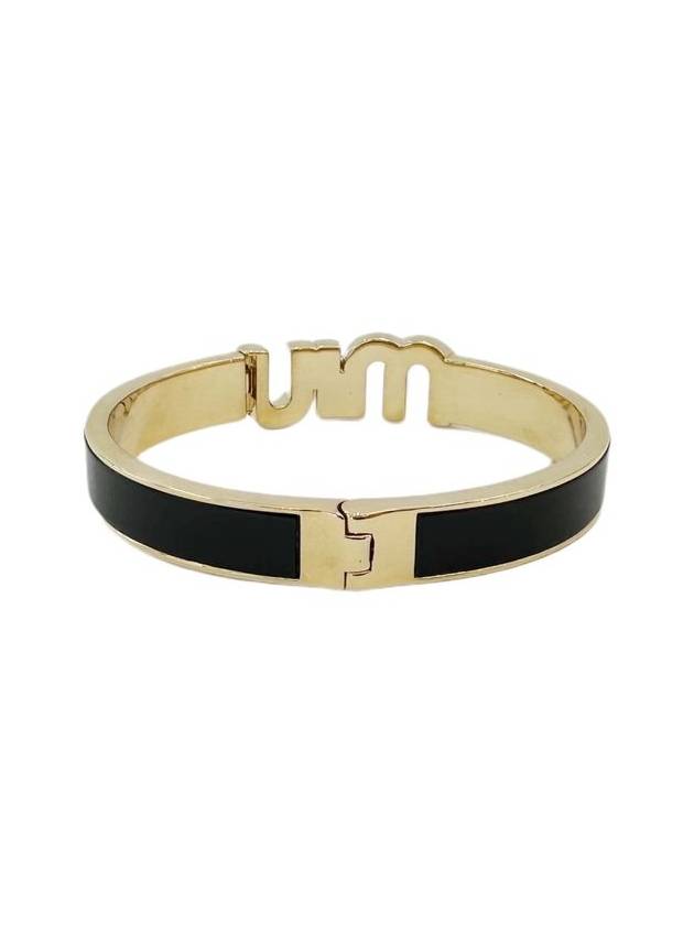 Enamel Metal Logo Bracelet Black - MIU MIU - BALAAN 5