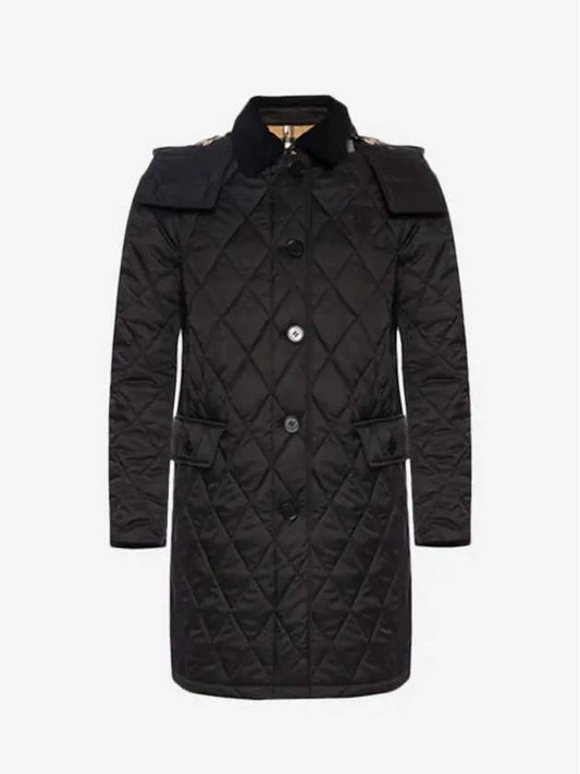 New Dereham Quilted Long Padding Black - BURBERRY - BALAAN 2