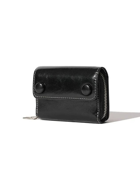 dot pocket coin zipper bill card wallet black - LE MASQUE - BALAAN 1