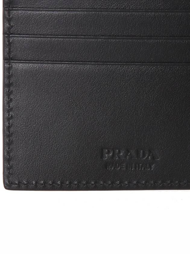 Men's Triangle Logo Leather Half Wallet Black - PRADA - BALAAN 7