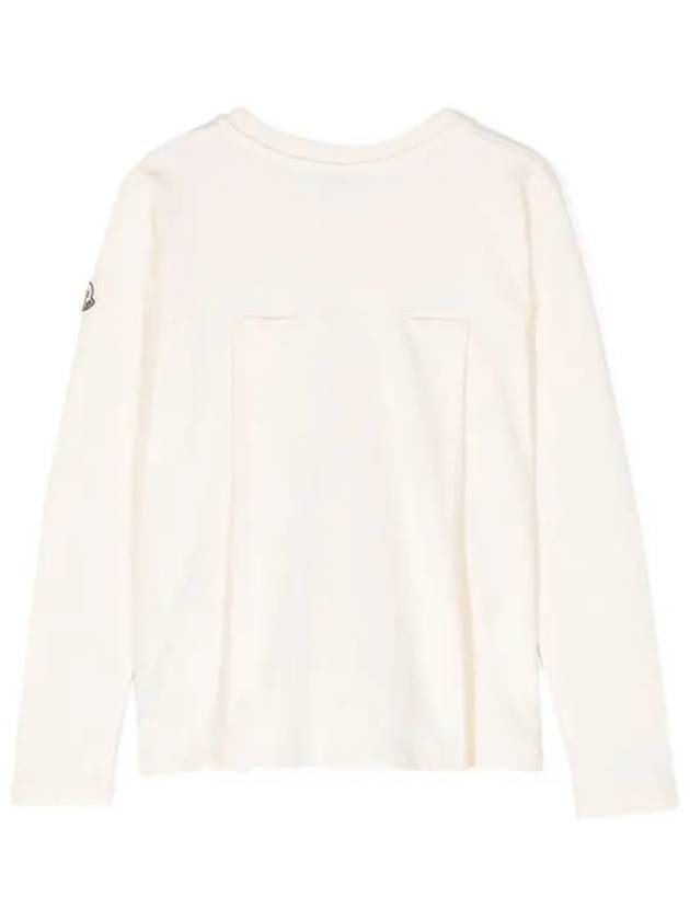 Moncler Kids 8 10 Logo Long Sleeve T Shirt Ivory - MONCLER - BALAAN 2