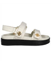 Kira Sports Logo Leather Sandals New Ivory - TORY BURCH - BALAAN 1