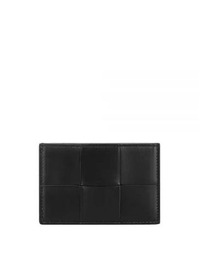 Intrecciato Lambskin Calfskin Card Wallet Black - BOTTEGA VENETA - BALAAN 2