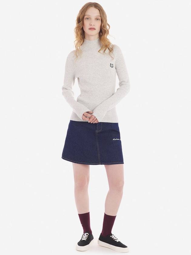 Bold Fox Head Patch Turtleneck Light Grey Melange - MAISON KITSUNE - BALAAN 3